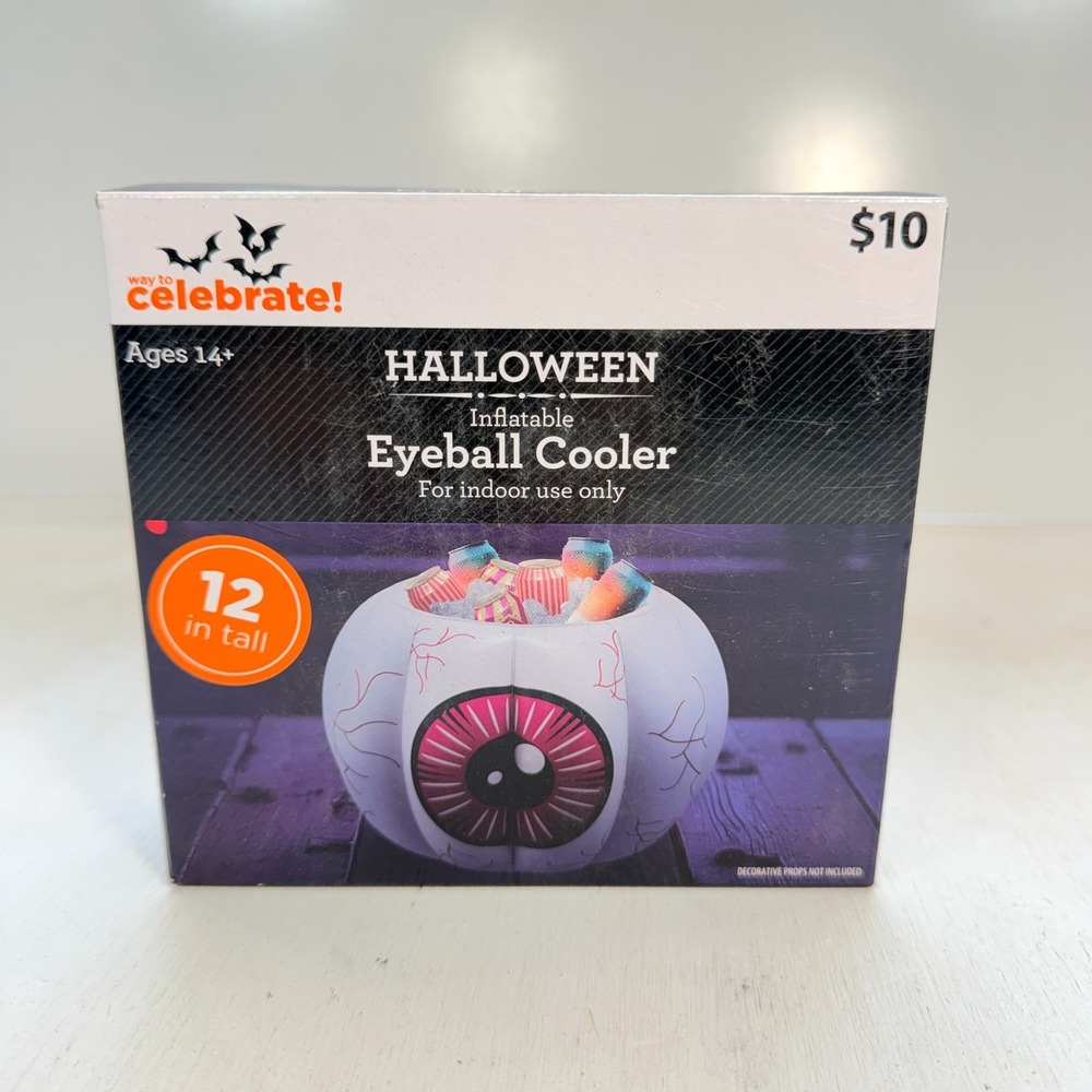 Way To Celebrate Halloween Inflatable Eyeball Cooler 12 Inch Party Decor New